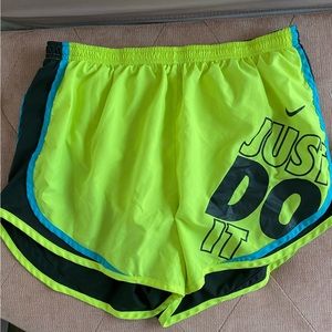 Neon yellow Just Do It Nike Running Shorts